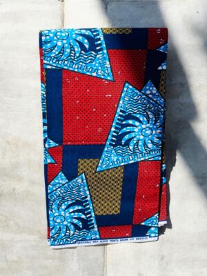 Wax 100% coton  » Bleu & Bordeaux »