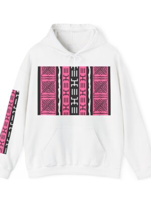Sweat à capuche — Motif tribal rose & noir
