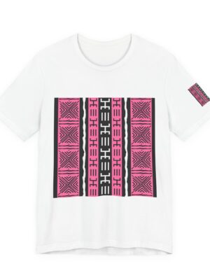 T-shirt femme motif tribal imprimé rose & noir